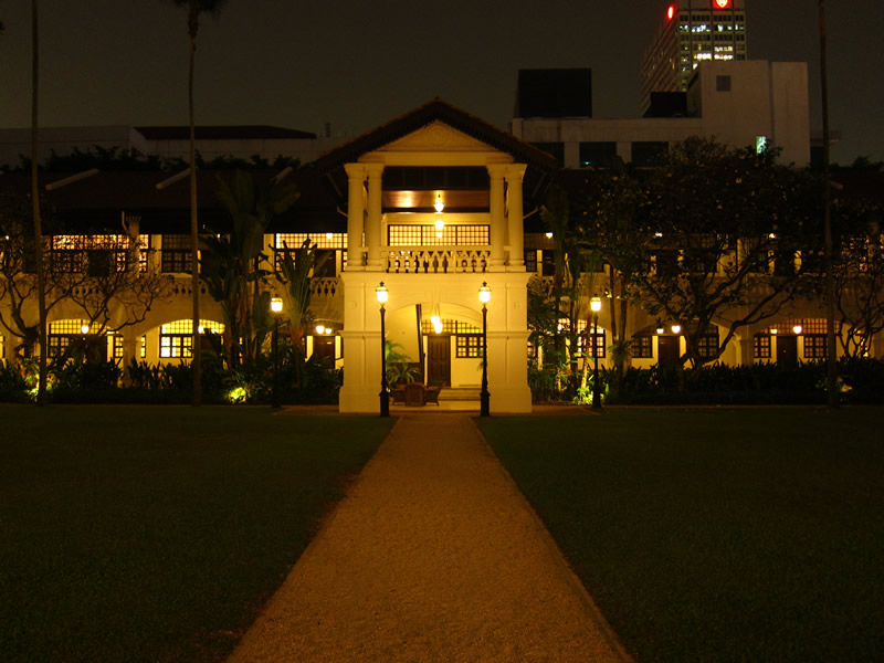 Raffles Hotel Exterior Night Courtyard 1